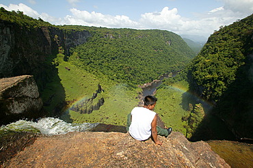 Visitor, Kaieteur Waterfalls, Guyana, South America