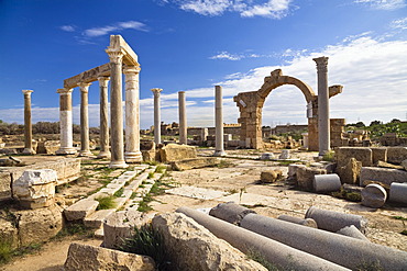 The Market, Leptis Magna, Libya, North Africa, Africa