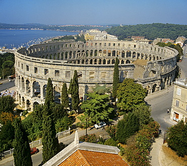 Arena di Pula, Roman amphitheatre, Istria, Mediterranean, Croatia, Europe