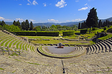 Roman theatre, Fiesole, Province of Florence, Tuscany, Italy, Europe