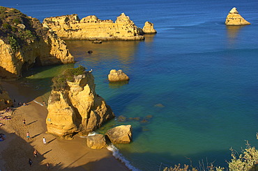 Cliffs at the Praia da Dona Ana beach, Lagos, Algarve, Portugal, Europe