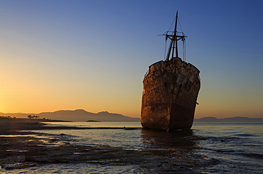 Shipwreck, Glyfada beach, Mani, Lakonia, Greece, Europe