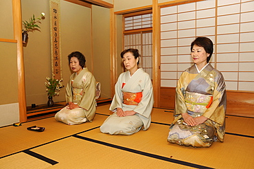 Tea ceremony in a private teahouse in Iwakura in Kyoto, Japan