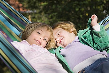 Two girls in a hammock