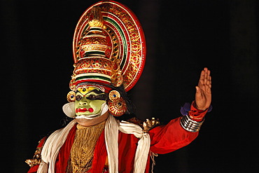 Kathakali dance, Pachcha or Pacha character, Kerala, southern India, Asia