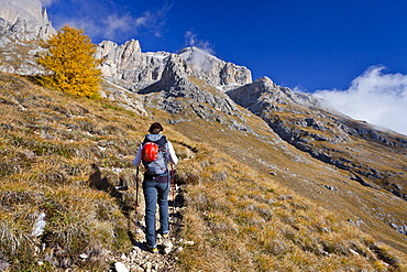 Ascent of Piz Boe Mountain on the Piazzetta Climbing Route, Dolomites, Alto Adige, Italy, Europe