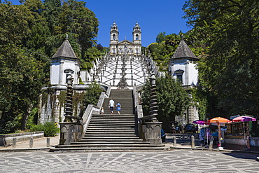 Igreja do Bom Jesus with Escadorio dos Cinco Sentidos, Staircase of Five Senses, Santuario do Bom Jesus do Monte, Good Jesus of the Mount sanctuary, Tenoes, Braga, Cavado, Norte, Portugal, Europe