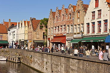 Historic Centre with guild houses at Rozenhoedkaai, Quai of the Rosary, historic town centre of Bruges, UNESCO World Heritage Site, West Flanders, Flemish Region, Belgium, Europe