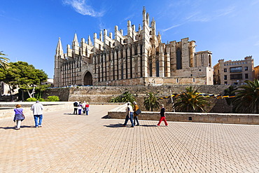 La Seu Cathedral, historic town centre, Palma de Mallorca, Majorca, Balearic Islands, Spain, Europe