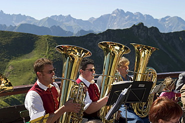 Traditional festival on Nebelhorn mountain - AllgÃ¤u Bavaria Germany