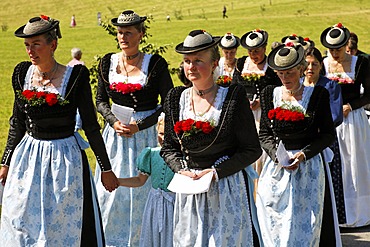 Feast of Corpus Christi procession Wackersberg Upper Bavaria Germany