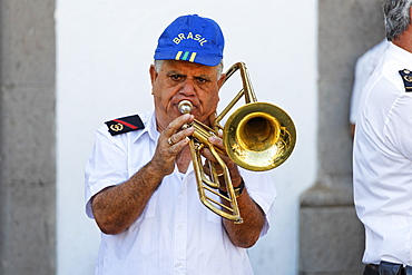 Trombone player, San Bartolome de Tirajana, Gran Canaria, Spain