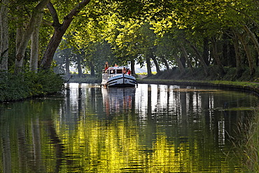 Canal du Midi channel between Argens-Minervois and Negra, near âˆšÃ¢cluse de l'Ocean, Pt 51, 6, Avignonet-Lauragais, Carcassonne, Languedoc-Roussillon region, department of Aude, France, Europe