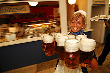 Waitress, Wies\'n, October fest, Munich, Bavaria, Germany, Europe