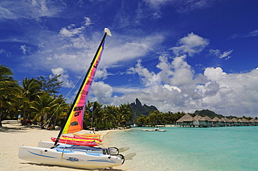 Beach, St. Regis Bora Bora Resort, Bora Bora, Leeward Islands, Society Islands, French Polynesia, Pacific Ocean