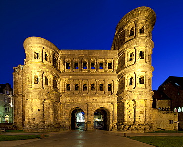 Porta Nigra city gate, north facade, a UNESCO World Heritage site, Trier, Rhineland-Palatinate, Germany, Europe, PublicGround