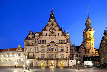 Royal Palace, Hausmannsturm tower, Dresden, Saxony, Germany, Europe, PublicGround