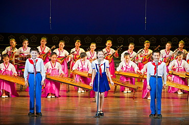 Selected children performing in the Children's Palace, Pyongyang, North Korea, Asia