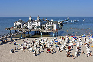 Sellin sea bridge, pier, Ruegen Island, Mecklenburg-Western Pomerania, Germany, Europe