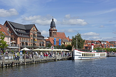 Boat harbour, Waren, Mecklenburg Lake District, Mecklenburg-Western Pomerania, Germany, Europe