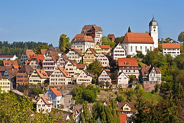 Historic town centre of Altensteig, Black Forest, Baden-Wuerttemberg, Germany, Europe