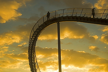 Landmark "Tiger & Turtle - Magic Mountain" by Heike Mutter and Ulrich Genth, walkable sculpture in the shape of a roller coaster, on the Halde Heinrich-Hildebrand-HÃ¢Ë†Å¡Ã¢Ë†â€šhe heap, Angerpark, Duisburg, North Rhine-Westphalia, Germany, Europe, PublicGround