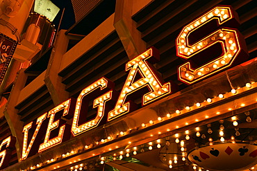 Lettering of the Vegas Club Casino Hotel, Fremont Street Experience in old Las Vegas, Downtown Las Vegas, Nevada, United States of America, USA, PublicGround