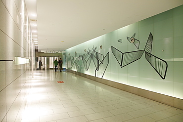 Artwork in the Underground City walkway system, Underground City, MontrÃƒÂ©al, Quebec Province, Canada, North America