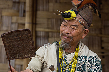 Warriors from the Nyishi people, Arunachal Pradesh, India, Asia