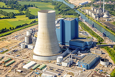 Power plant Datteln 4 under construction, coal power station, Datteln, Ruhr Area, North Rhine-Westphalia, Germany, Europe