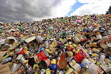 Waste disposal, Storage for recycling, beverage cans, Weissblech, Germany, Europe