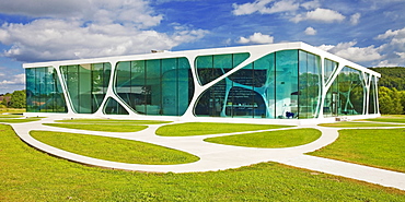 Leonardo Glass Cube, futuristic building, presentation centre, Bad Driburg, North Rhine-Westphalia, Germany, Europe