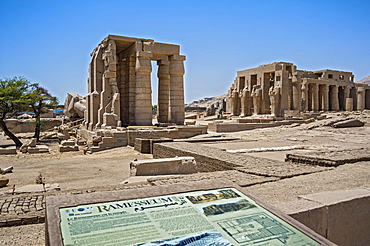 Ramesseum temple, funerary temple of Ramses II, Thebes, Luxor, Egypt, Africa