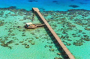 Jetty at the lighthouse on the Sanganeb Atoll, Marine Reserve Bur Sudan, UNESCO World Heritage Site, Sudan, Africa