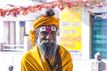 Sadhu, holy man, portrait, Varanasi, Uttar Pradesh, India, Asia