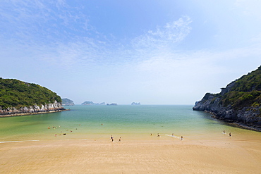 Sandy beach Cat Co 1, Cat Ba island, Vietnam, Asia