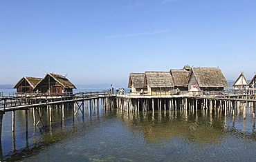 Stilt houses, Pfahlbaumuseum Unteruhldingen, Museum, Lake Constance, Baden-Wurttemberg, Germany, Europe