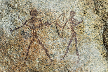 Gobabis Rock Art by the San Bushmen, Ghoha Hills or Bushman Hill, about 5,000 years old, Savuti, Chobe National Park, Chobe District, Botswana, Africa