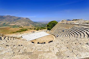 Theatre of Segesta, Greek temple complex Segesta, province of Trapani, Sicily, Italy, Europe