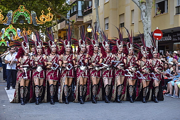 Parade, Moros y Cristianos, Moors and Christians, Dénia, Province of Valencia, Costa Blanca, Spain, Europe