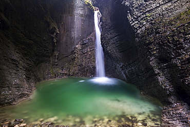 Waterfall Slap Kozjak, near Kobarid, Slovenia, Europe