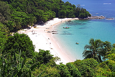 Tropical sandy beach, Laem Singh Beach, Phuket, Thailand, Asia