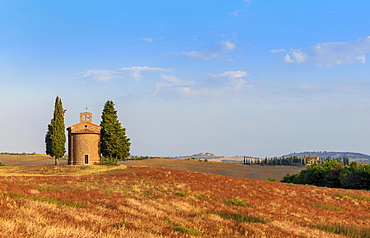 Cappella di Vitaleta, chapel, Val d'Orcia, Tuscany, Italy, Europe