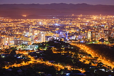 Downtown at night, Windhoek, Namibia, Africa