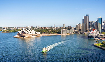 Circular Quay and The Rocks, skyline with Sydney Opera House, Financial District, banking district, Sydney, New South Wales, Australia, Oceania