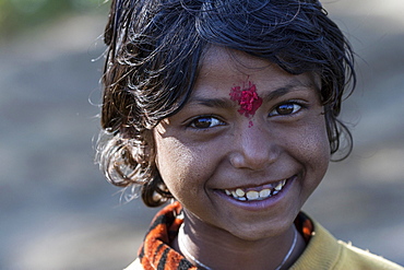 Nepalese girl, portrait, in Nargakot, Nepal, Asia