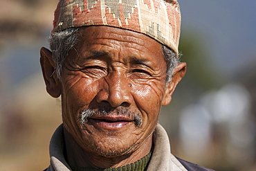 Nepalese man, portrait, near Panauti, Nepal, Asia