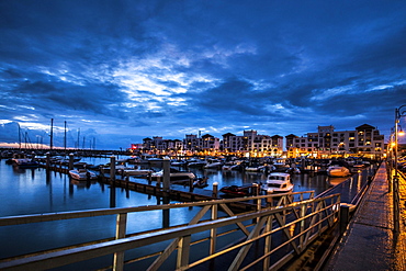 Harbor in the evening light, Agadir, Morocco, Africa