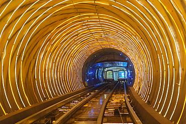 Bund Sightseeing Tunnel at Waterfront The Bund, Pudong, Shanghai, China, Asia