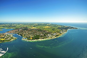 Neustädter Segelverein e.V. sailing club, right, Marina Neustadt Holstein, left, Marina An der Wiek, Bay of Lübeck, Neustadt in Holstein, Schleswig-Holstein, Germany, Europe